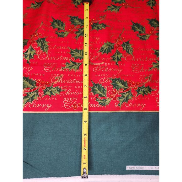 Vtg. 2000 Alexander Henry Happy Holidays Christmas Holly Cotton Fabric 3.4 Yds. - Picture 6 of 7